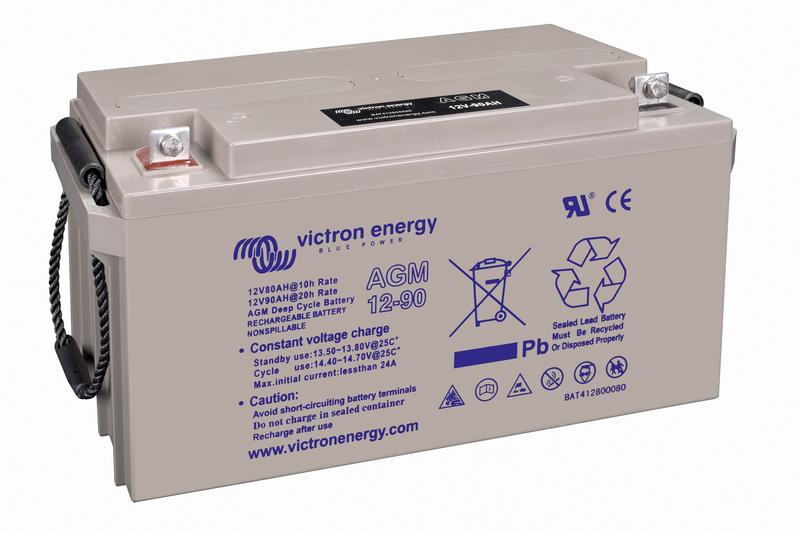 12V 90Ah AGM Deep Cycle (left)