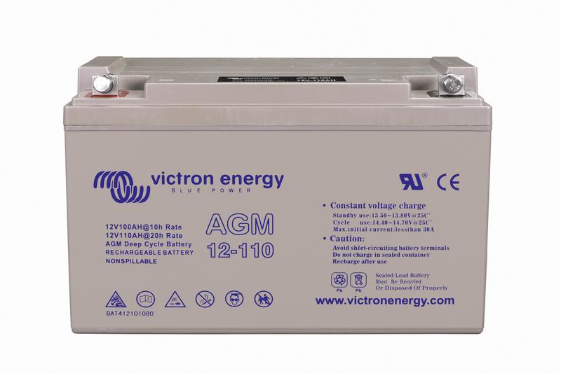 12V 110Ah AGM Deep Cycle Battery (front-angle)