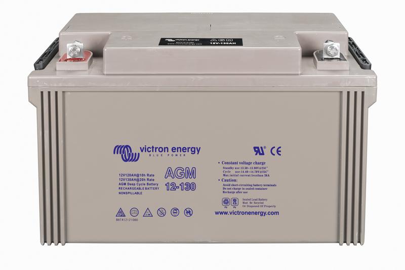 12V 130Ah AGM Deep Cycle Battery (front-angle)