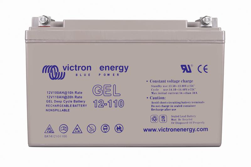 12V 110Ah Gel Deep Cycle Battery (front)