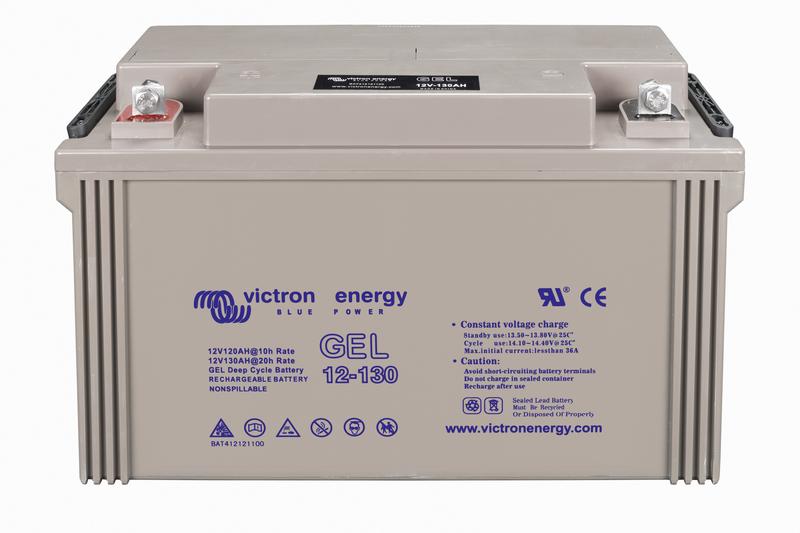 12V 130Ah Gel Deep Cycle Battery (front-angle)