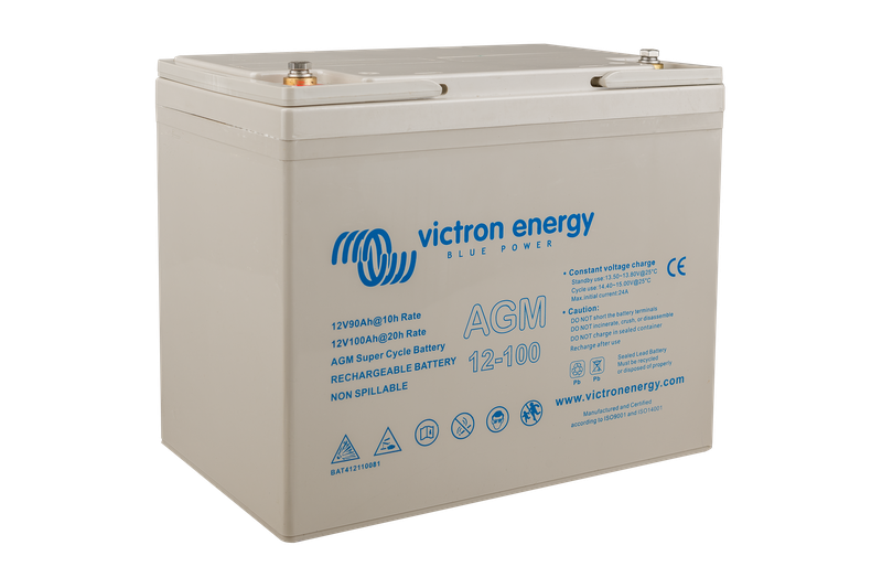 12V 100Ah AGM Super Cycle Battery (right)