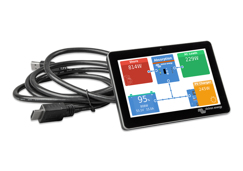 GX Touch 50 (front with cable, screen on) 