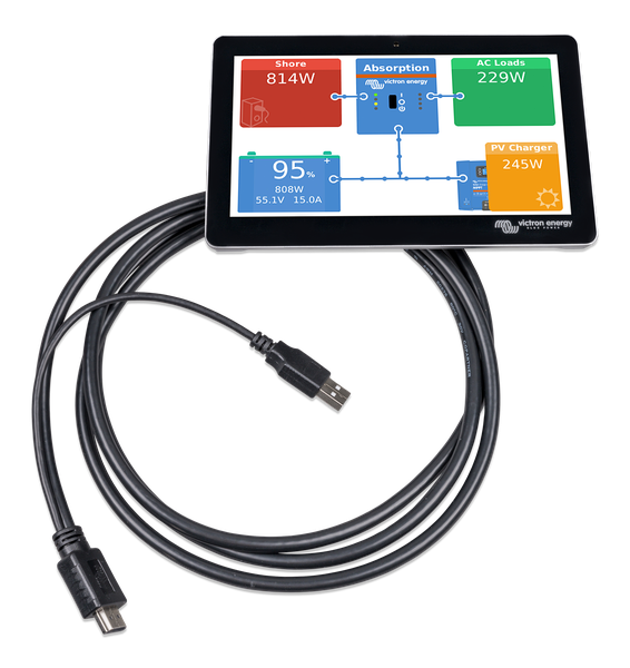 GX Touch 70 (front with cables, screen on) 