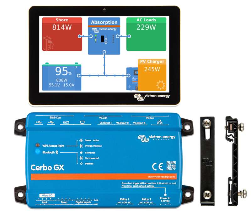 Cerbo GX plus DIN with GX Touch 50 (top)