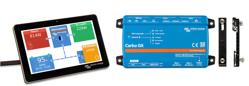Cerbo GX plus DIN with GX Touch 50 (side)