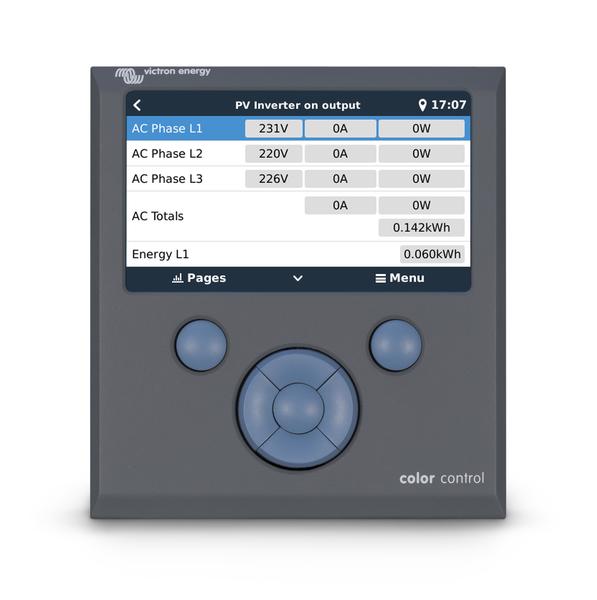 Color Control GX screen - PV inverter
