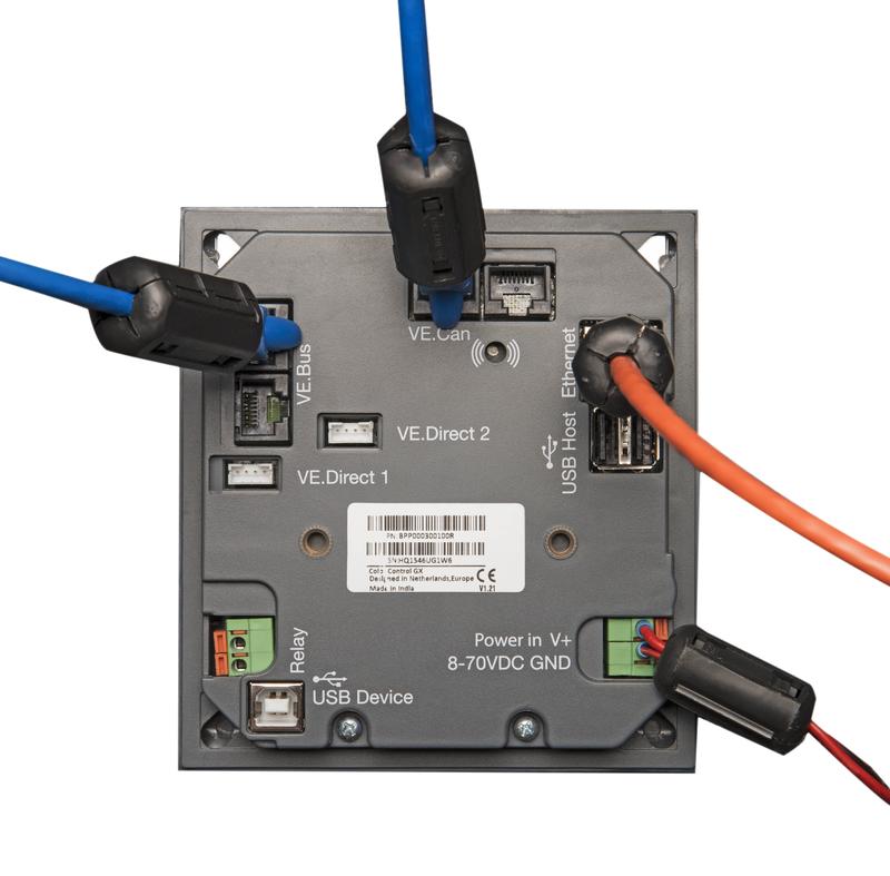 Color Control GX (backside with cables)