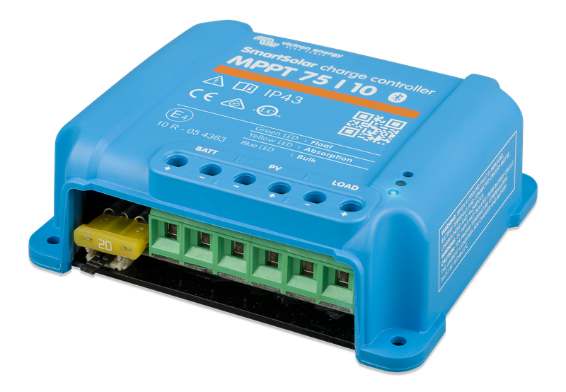 SmartSolar charge controller MPPT 75/10 (right) 