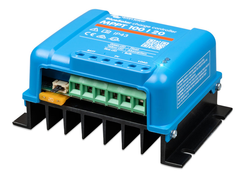 BlueSolar MPPT charge controller 100/20 (left) 