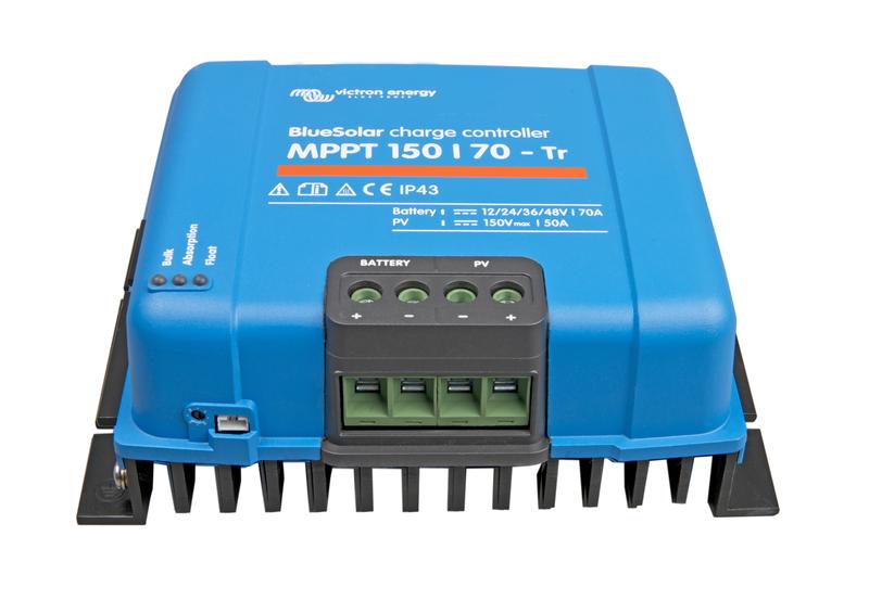 BlueSolar MPPT charge controller 150/70-Tr (front-angle)