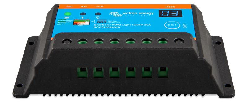 BlueSolar PWM-Light Charge Controller 12-24V-20A (front-angle) 
