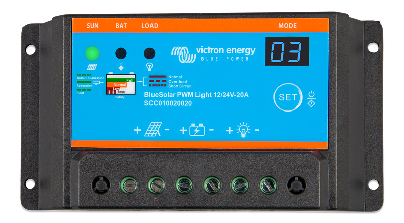 BlueSolar PWM-Light Charge Controller 12-24V-20A (top) 